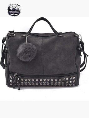 Studded Tote Hobo Bag with Removable Straps, Waterproof Material